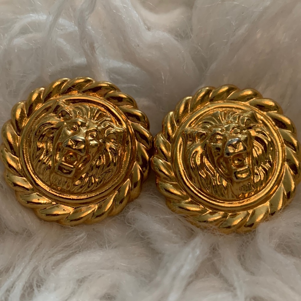 Vintage lion statement earrings